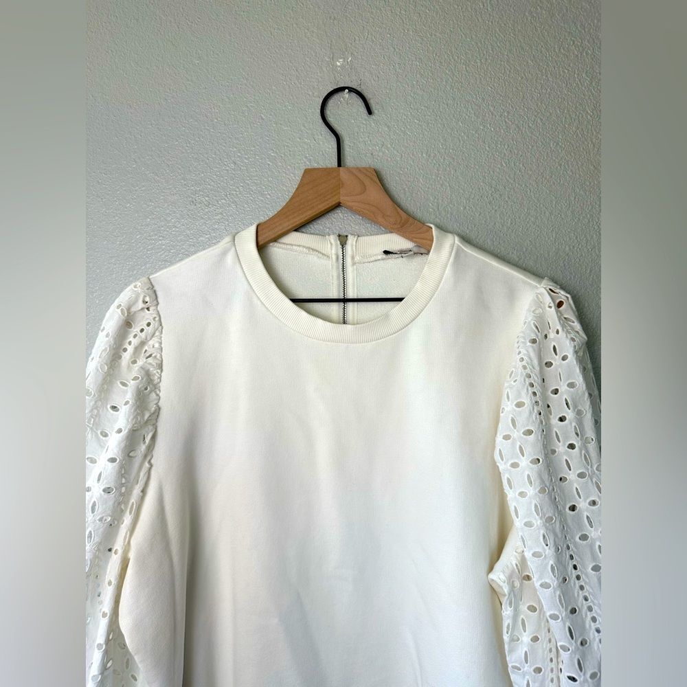 Anthropologe Othilia Imogen Eyelet Pullover White Size XL - Picture 5 of 12